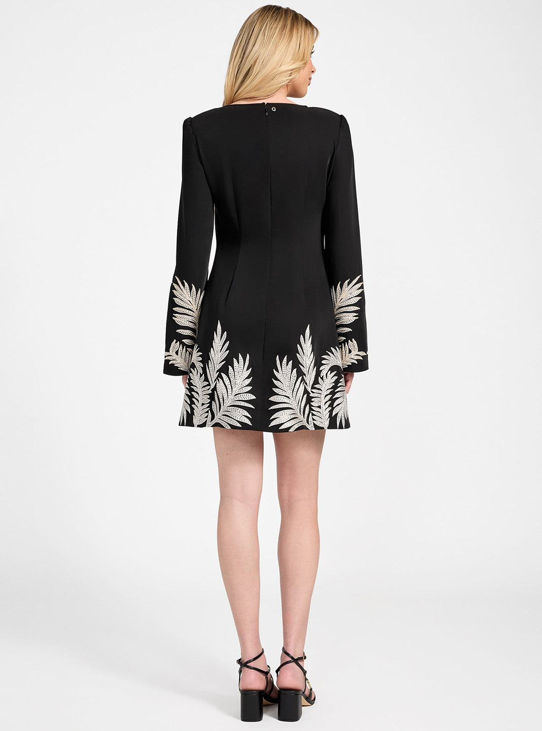 GUESS Womens Eco Black Angele Placed Mini Dress W5YK10WHCU2 Back View