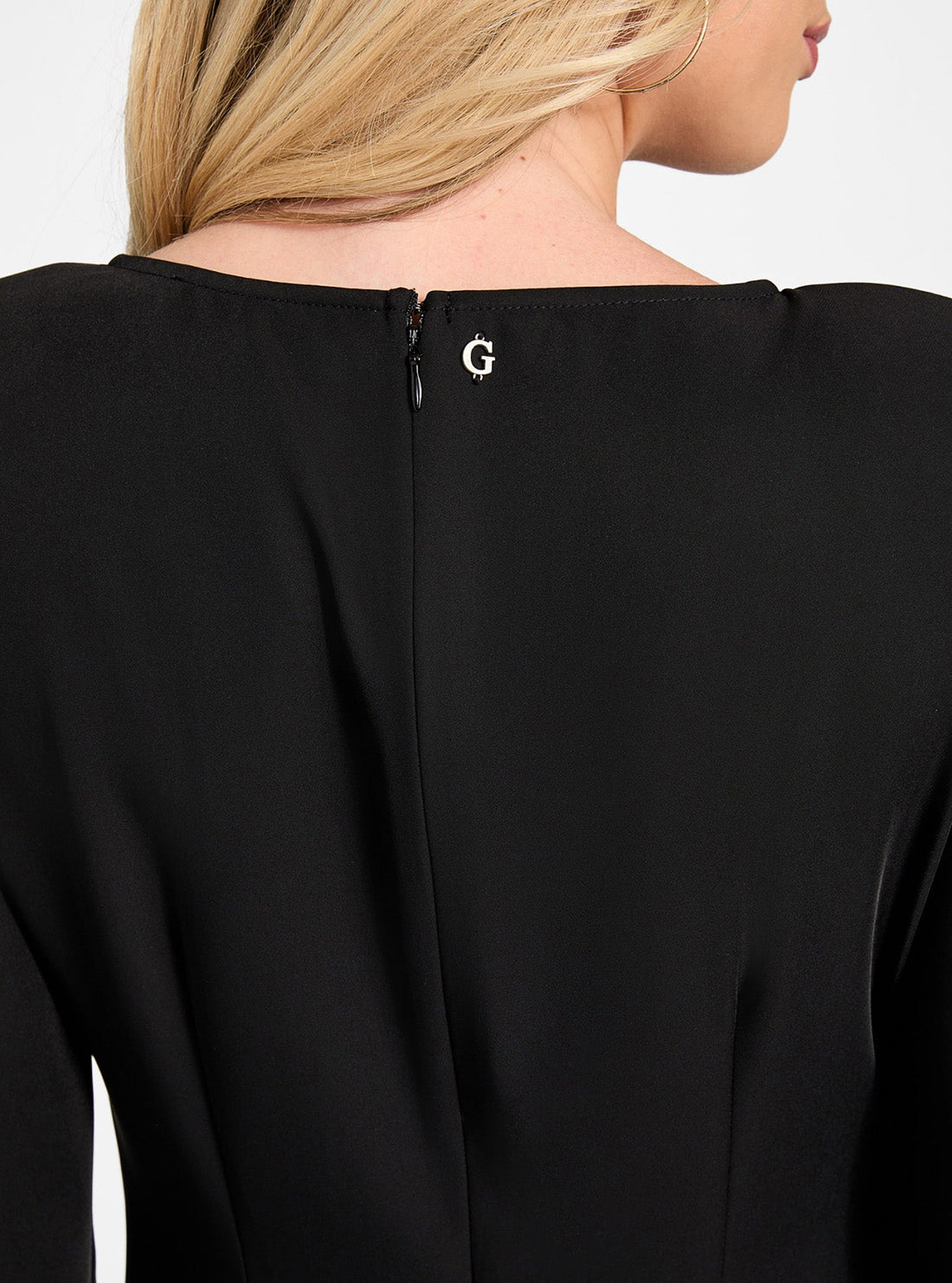 GUESS Womens Eco Black Angele Placed Mini Dress W5YK10WHCU2 Back Detail View