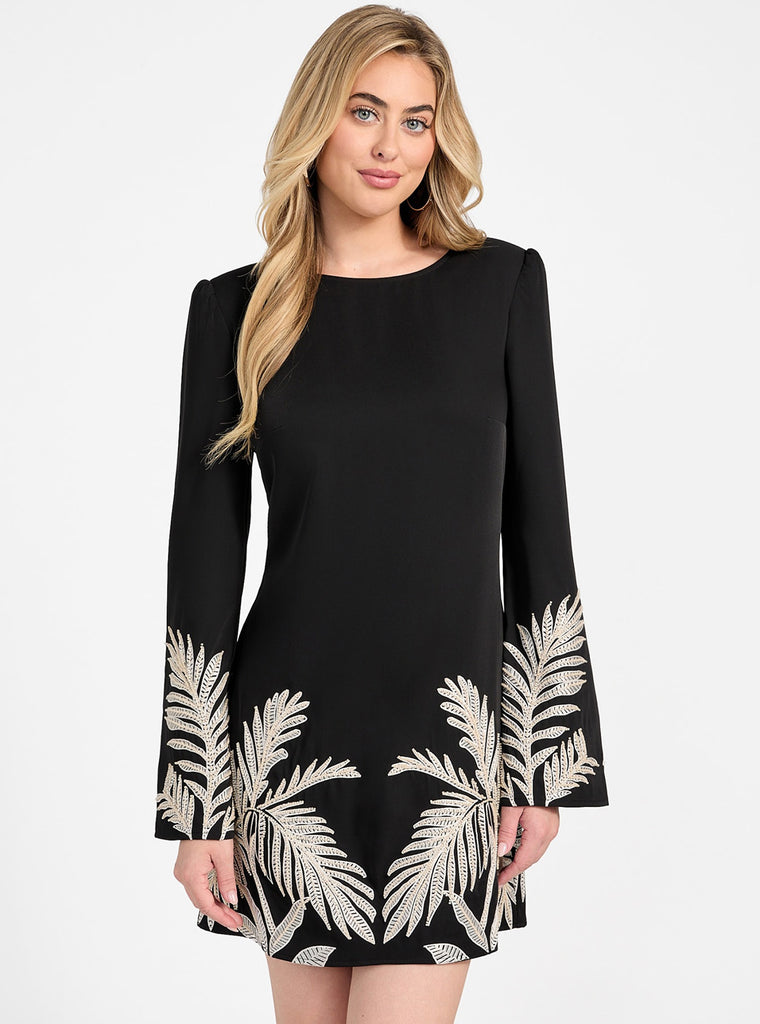 Eco Black Angele Placed Mini Dress | GUESS