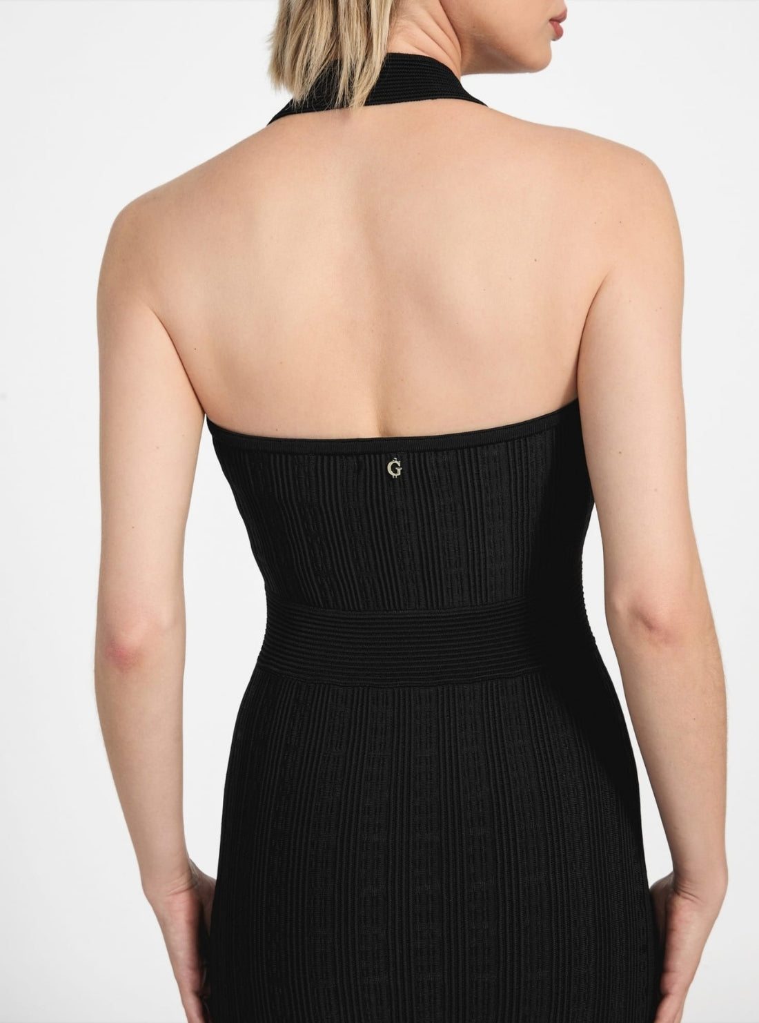 GUESS Womens Black Halter Strap Sofie Midi Dress W5YK39Z2XY0 Back View_2