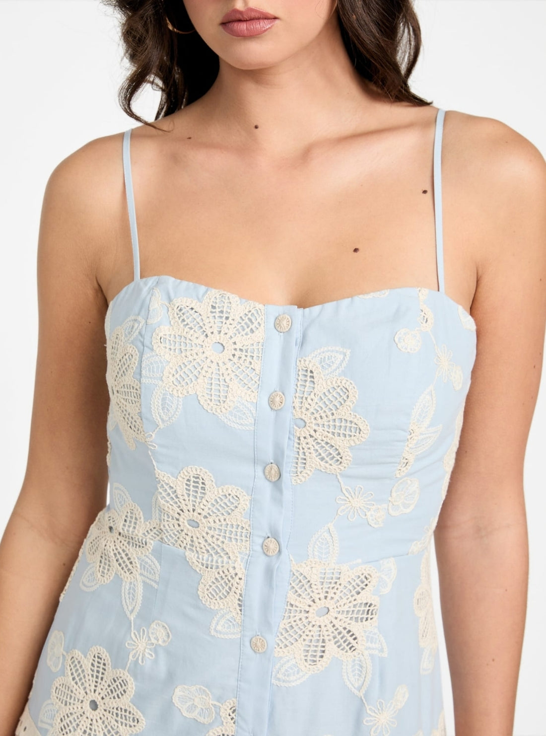 GUESS Womens Blue Multi Tabitha Midi Dress W5YK42WHEO0 Detail View