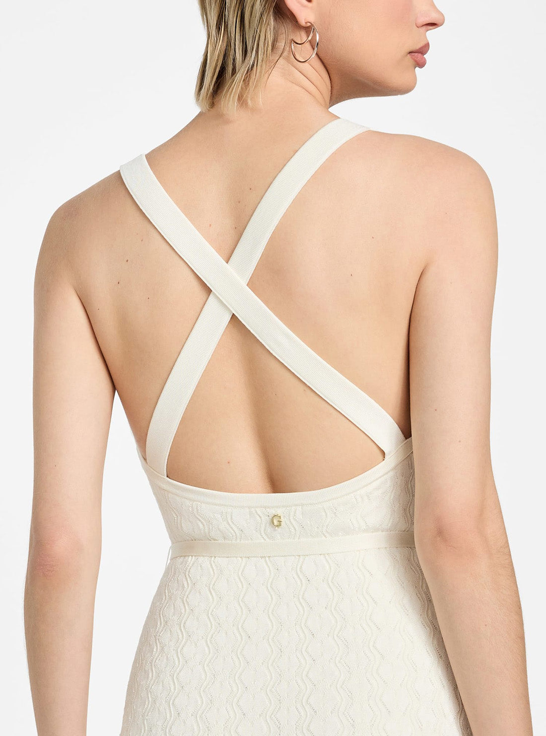 GUESS Womens White Silvie Mirage Mini Dress W5YK44Z2XY0 Back Detail View