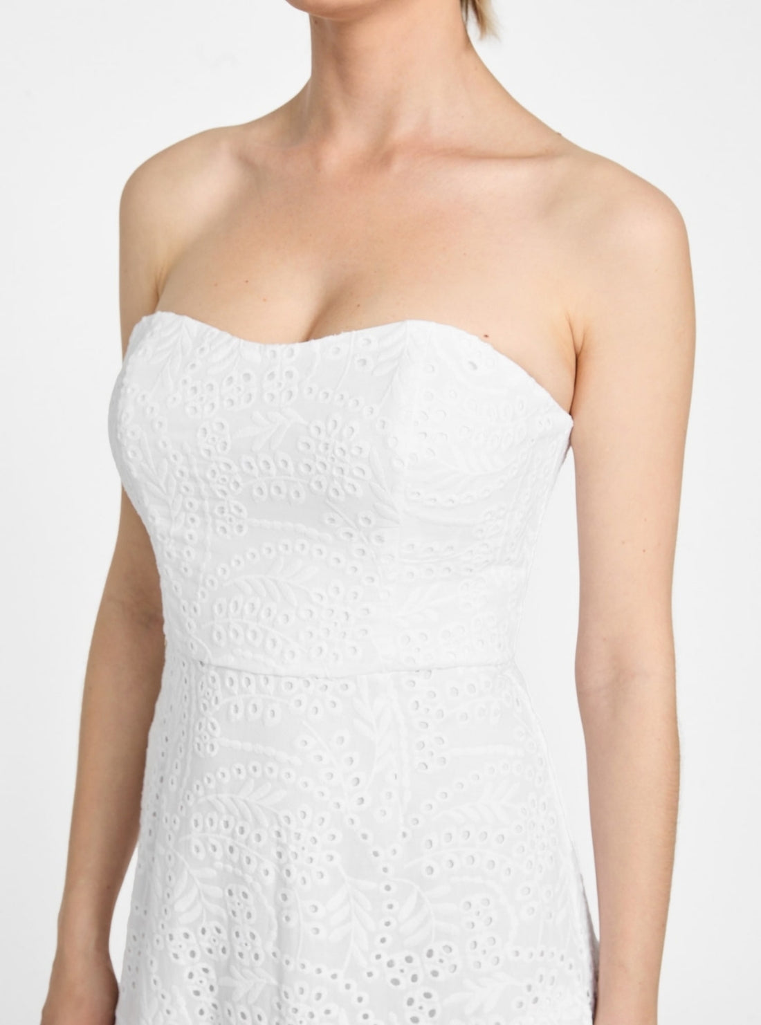 GUESS Womens White Joyce Midi Dress W5YK53WHEU0 Detail Front View