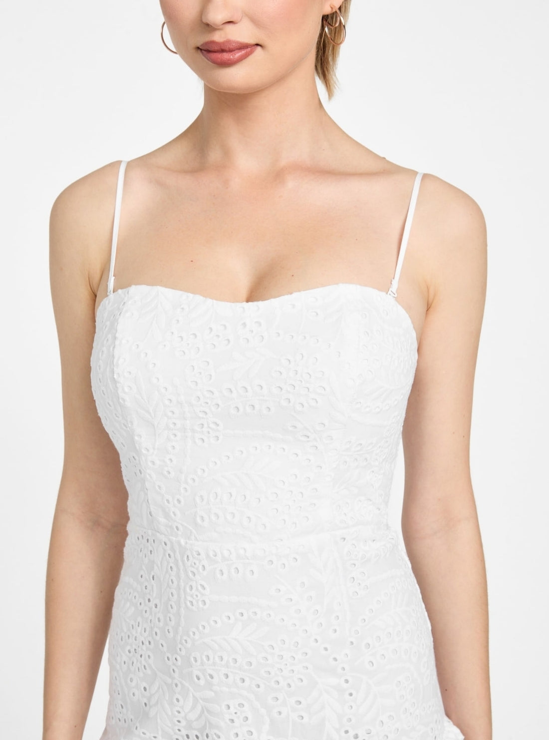 GUESS Womens White Joyce Midi Dress W5YK53WHEU0 Detail View