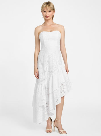 GUESS Womens White Joyce Midi Dress W5YK53WHEU0 Front View