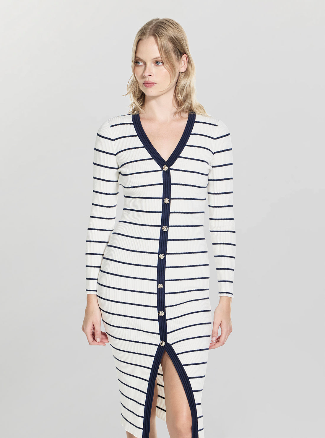 GUESS Womens Eco White Multi Andrea Midi Dress W5YK98Z2YK2 Detail View