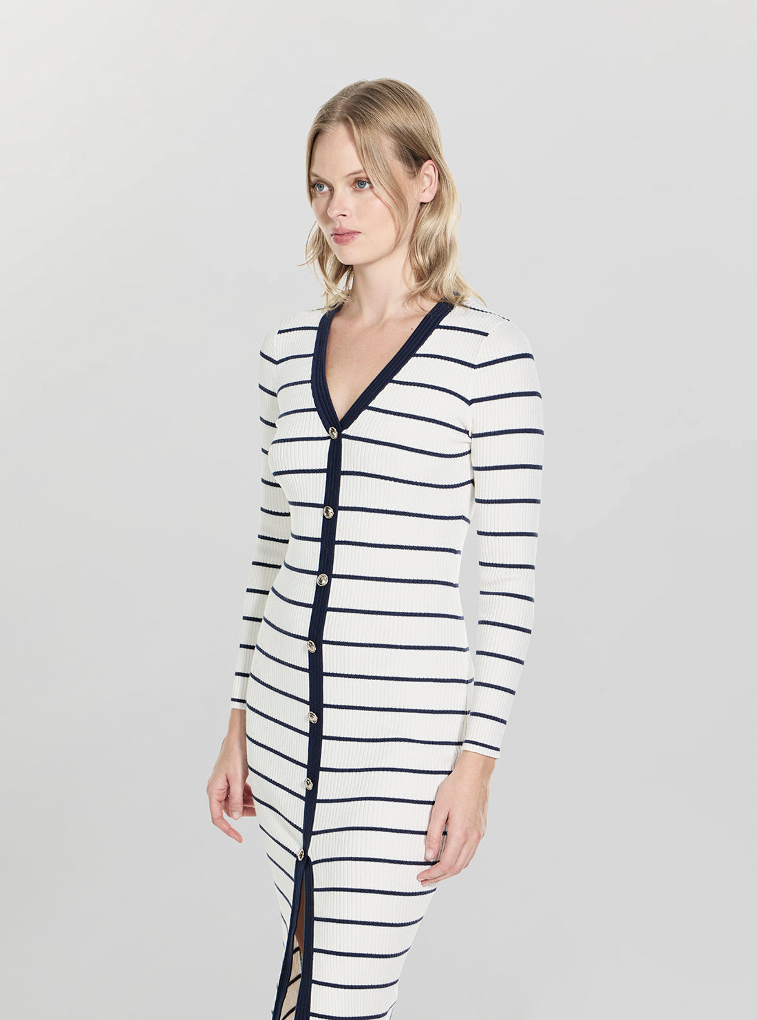 GUESS Womens Eco White Multi Andrea Midi Dress W5YK98Z2YK2 Side View
