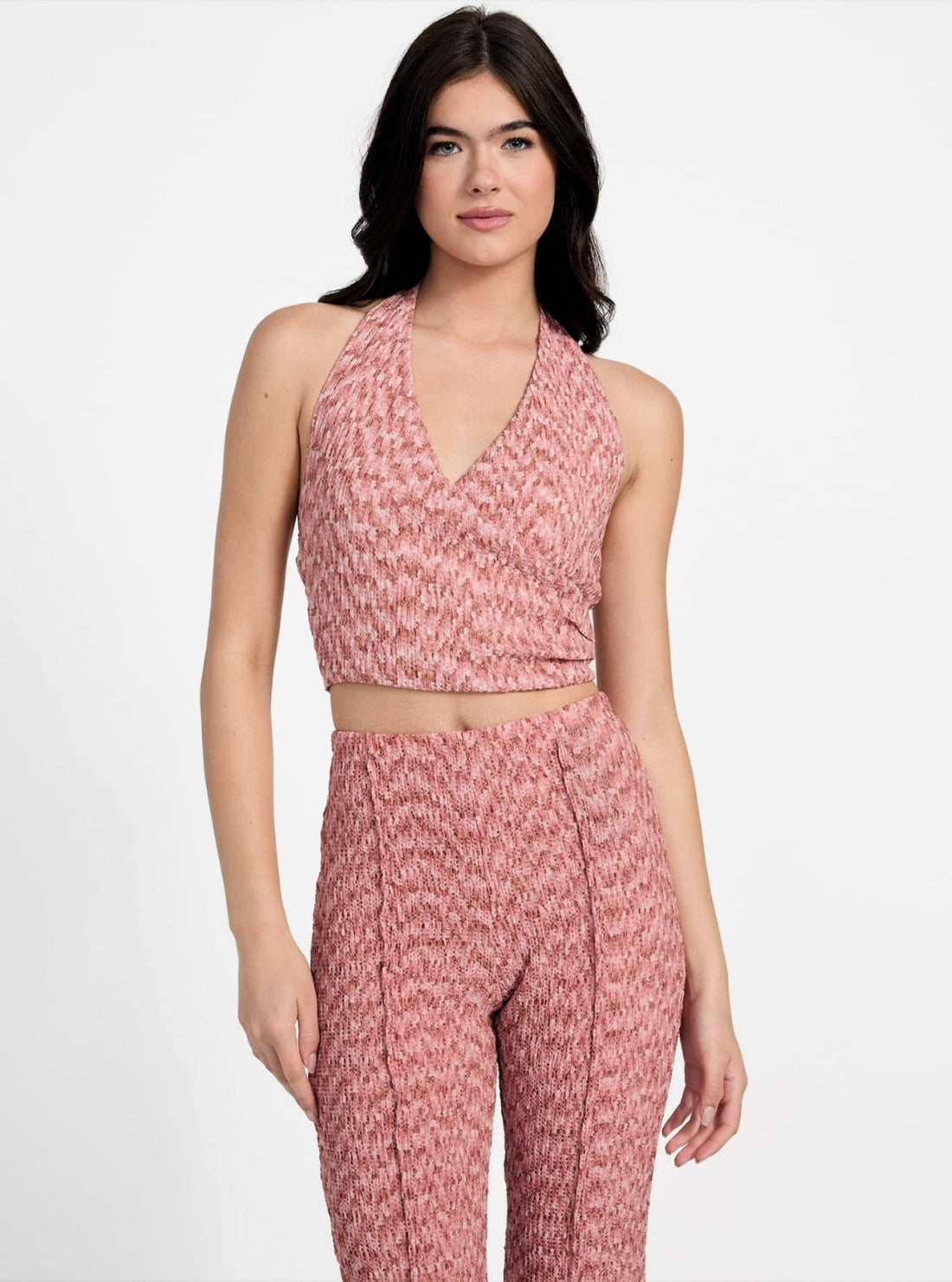 GUESS Womens Eco Pink Naleny Sleeveless Top W5YP18KCYE2 Front View