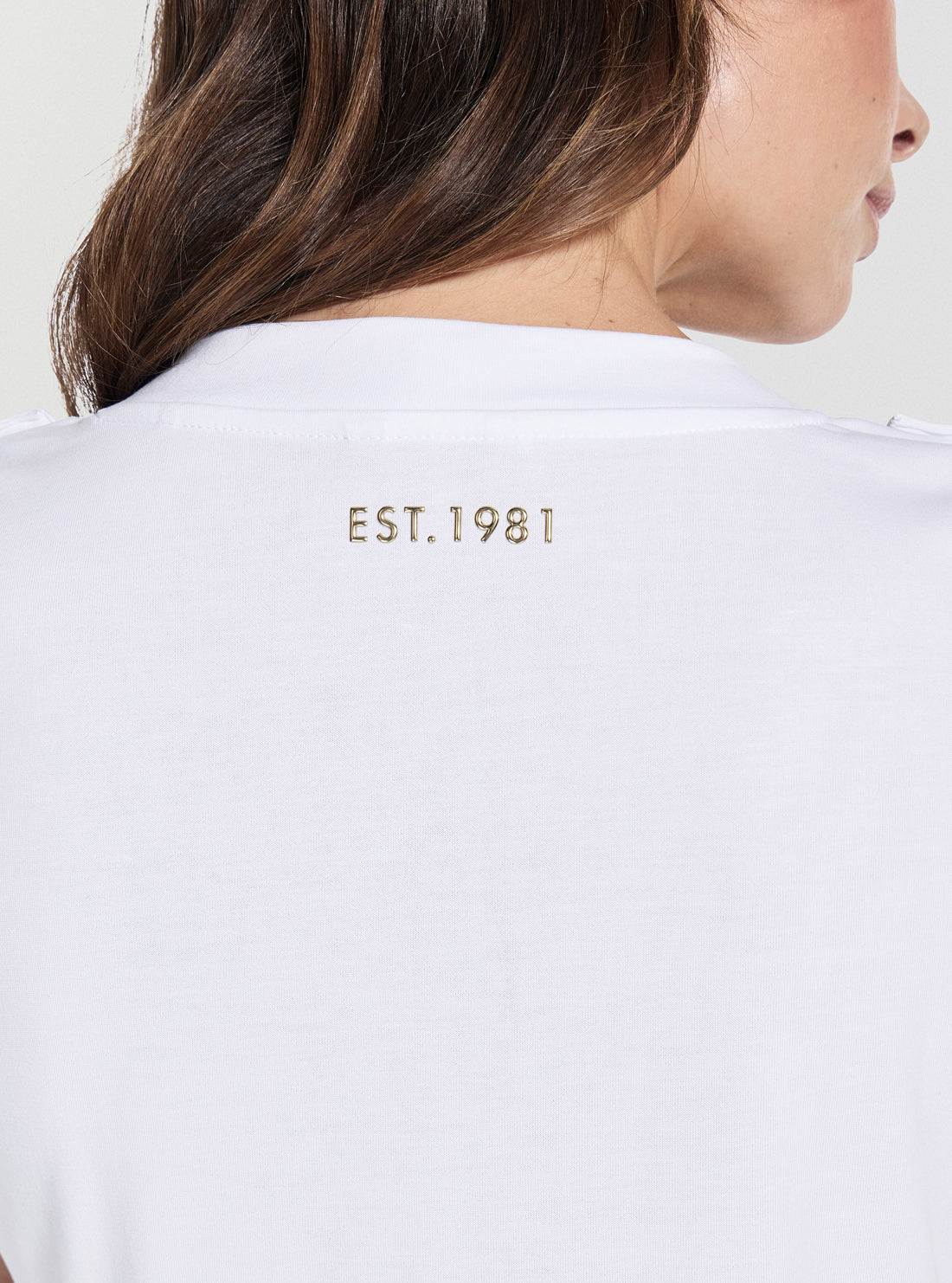 GUESS Womens White V-Neck Elevated Basic Top W5YP52KCYW2 Detail View