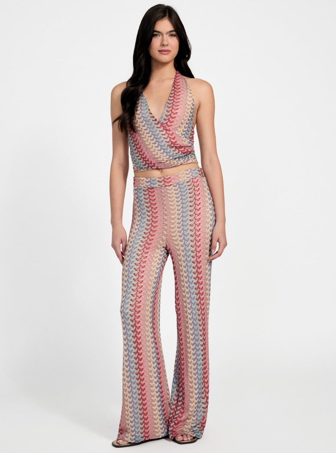 GUESS Womens Multi Fearne Halter Top W5YP59KK620 Full View_2