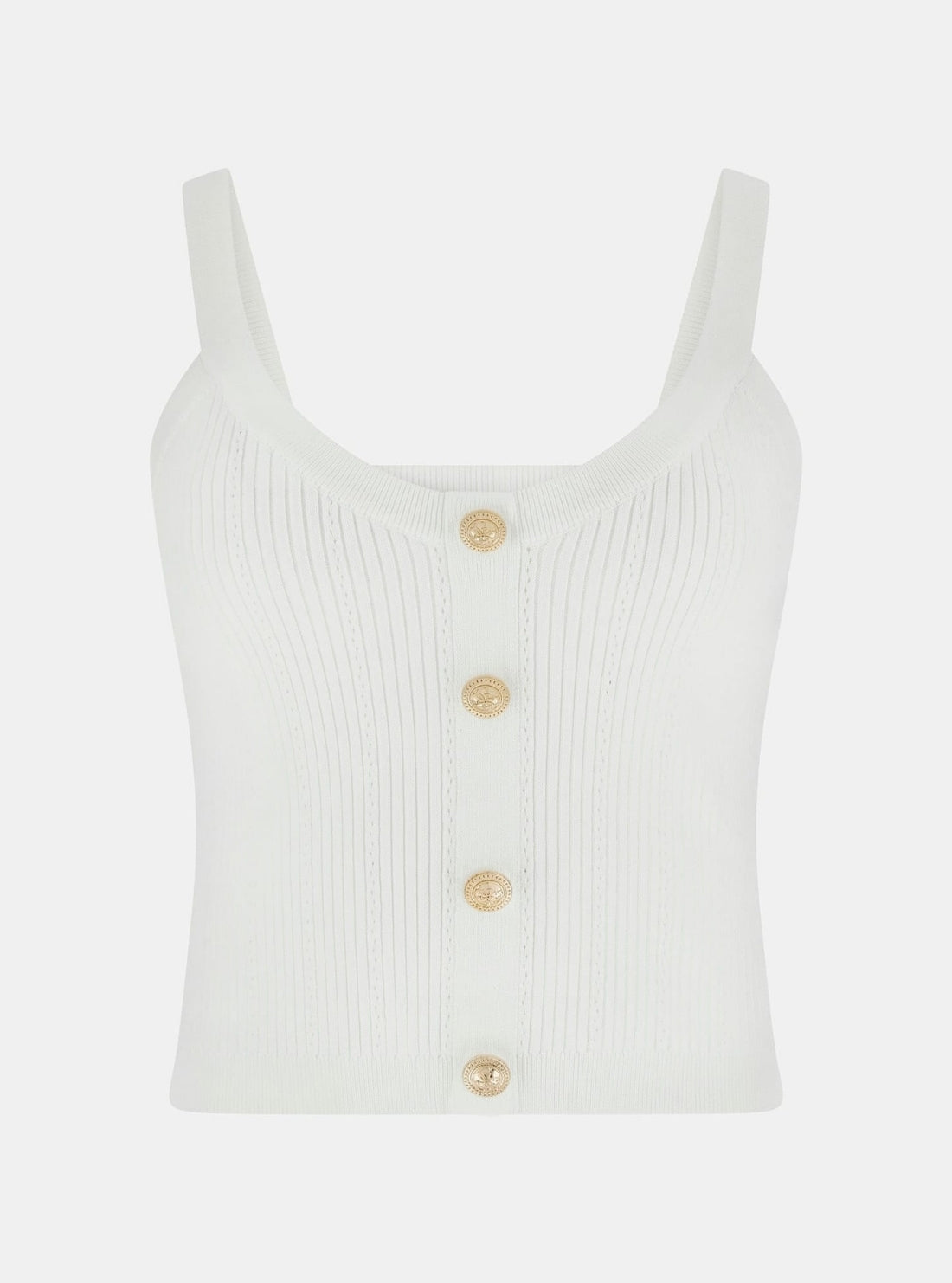 GUESS Womens White Emmie Tank Top Sweater W5YR10Z0130 Flatlay View
