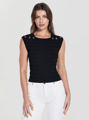 GUESS Womens Black Evangeline Knitted Sweater W5YR12Z0130 Front View