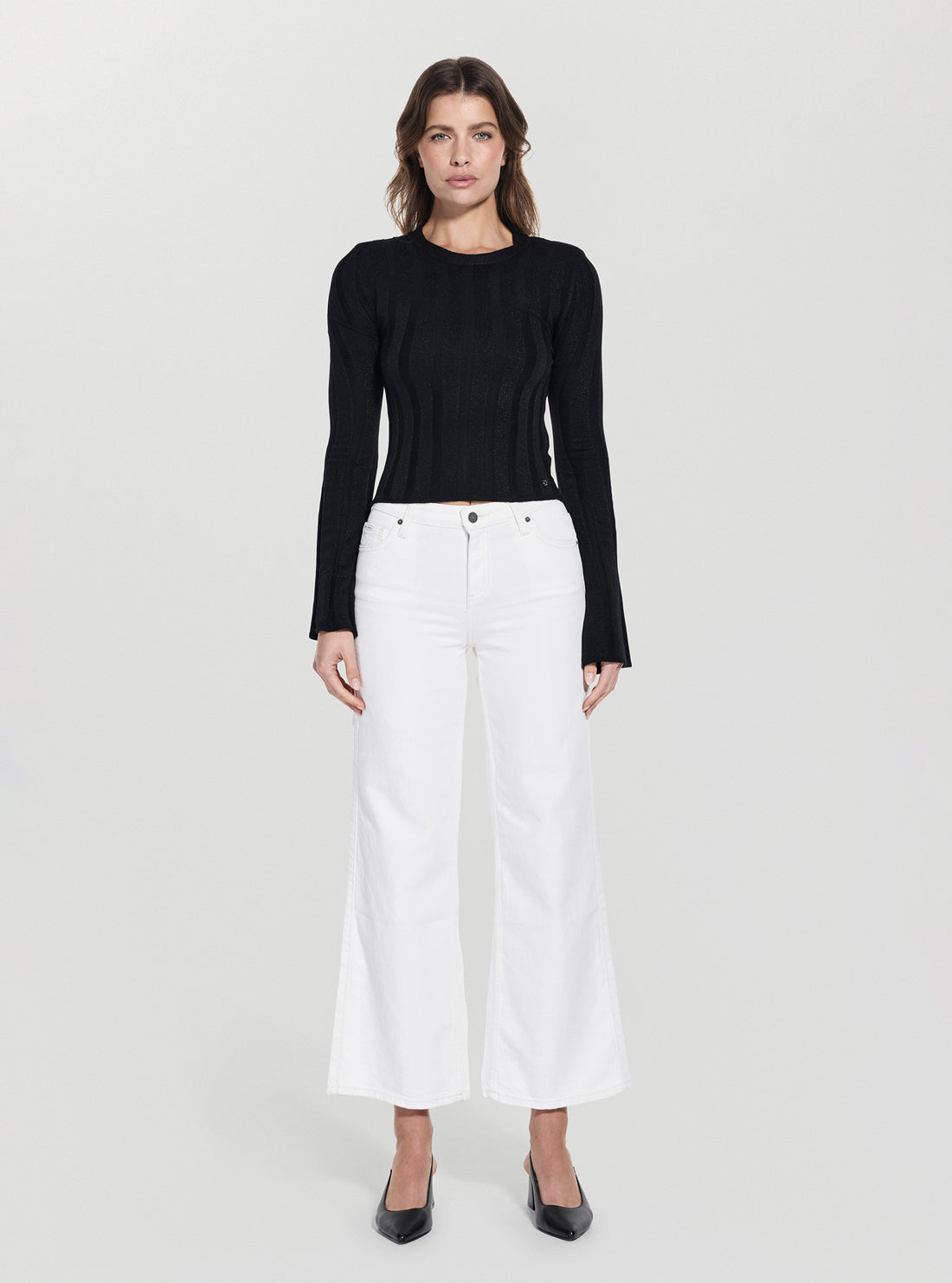 GUESS Womens Black Gemma Sweater W5YR13Z3OT0 Back View