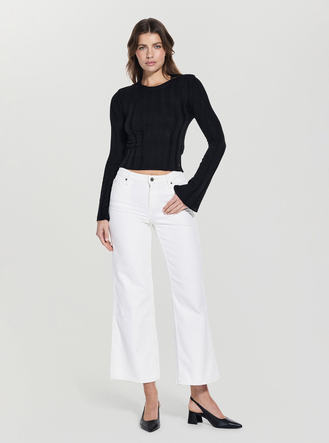 GUESS Womens Black Gemma Sweater W5YR13Z3OT0 Full View