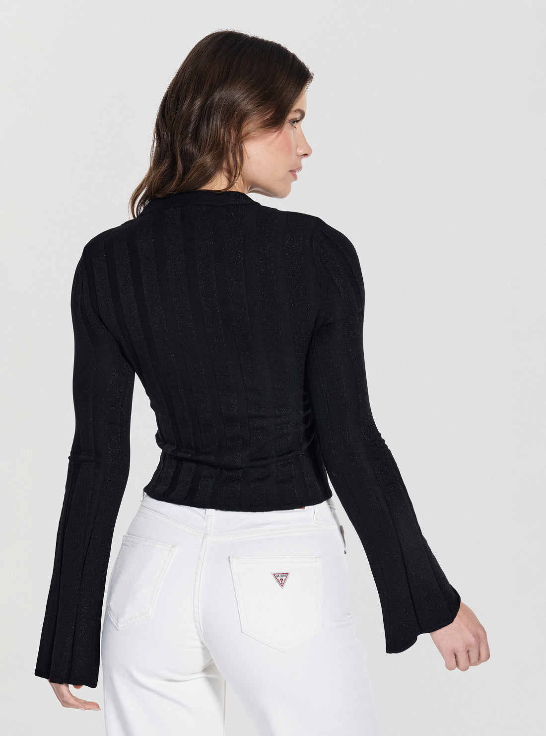 GUESS Womens Black Gemma Sweater W5YR13Z3OT0 Back View