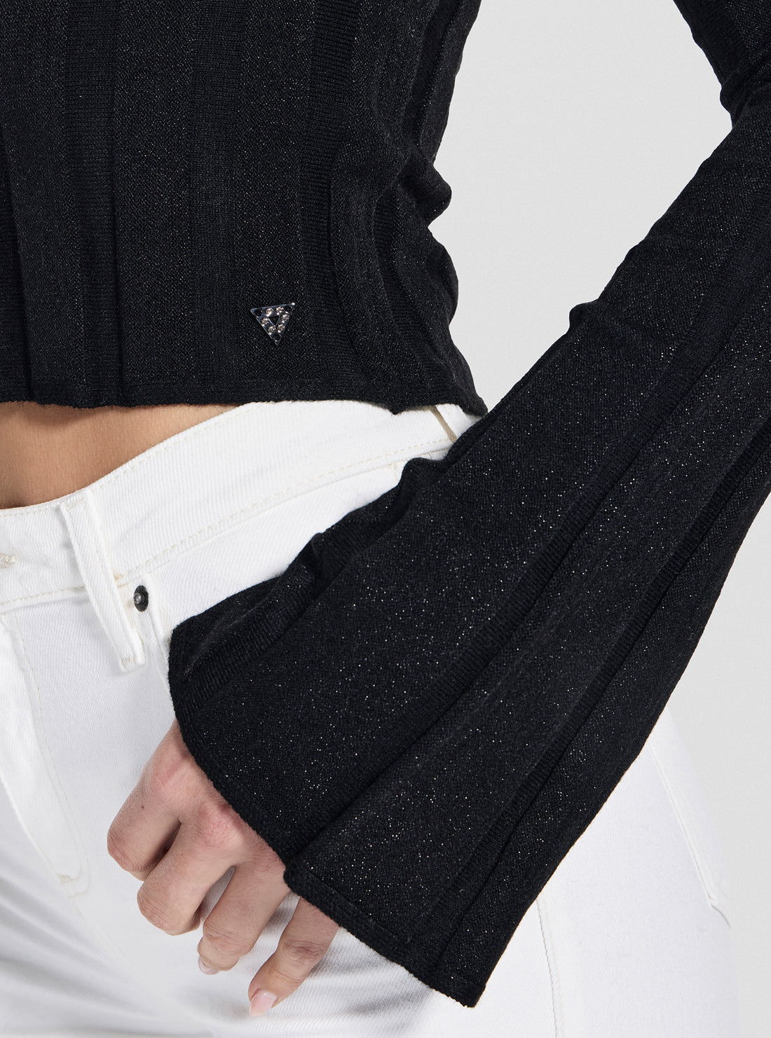 GUESS Womens Black Gemma Sweater W5YR13Z3OT0 Detail view