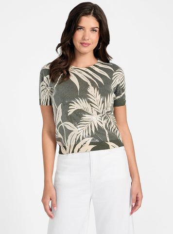 GUESS Womens Green Multi Juniper Sequins Sweater W5YR21Z3E70 Front View