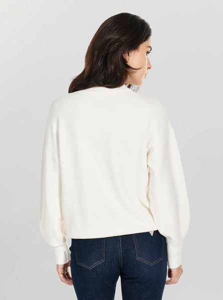 Eco White Leighton Logo Sweater | GUESS