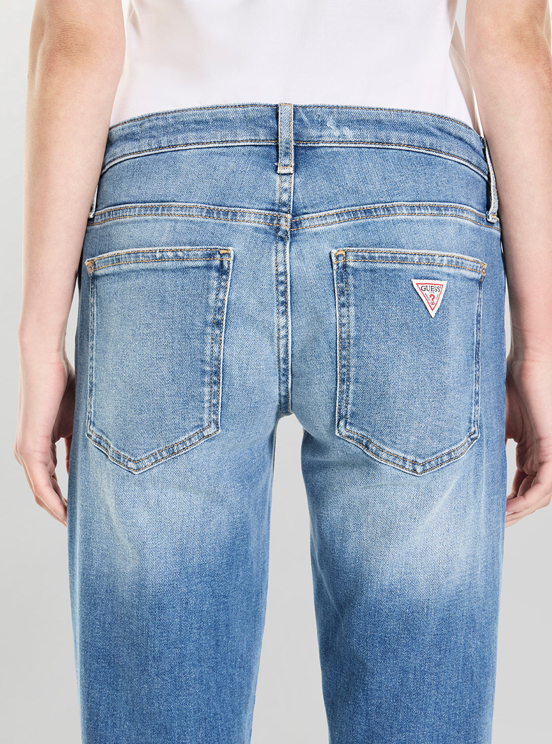 GUESS Womens Low Rise Slouchy Jeans in Medium Wash W6GA1DD1274 Back View
