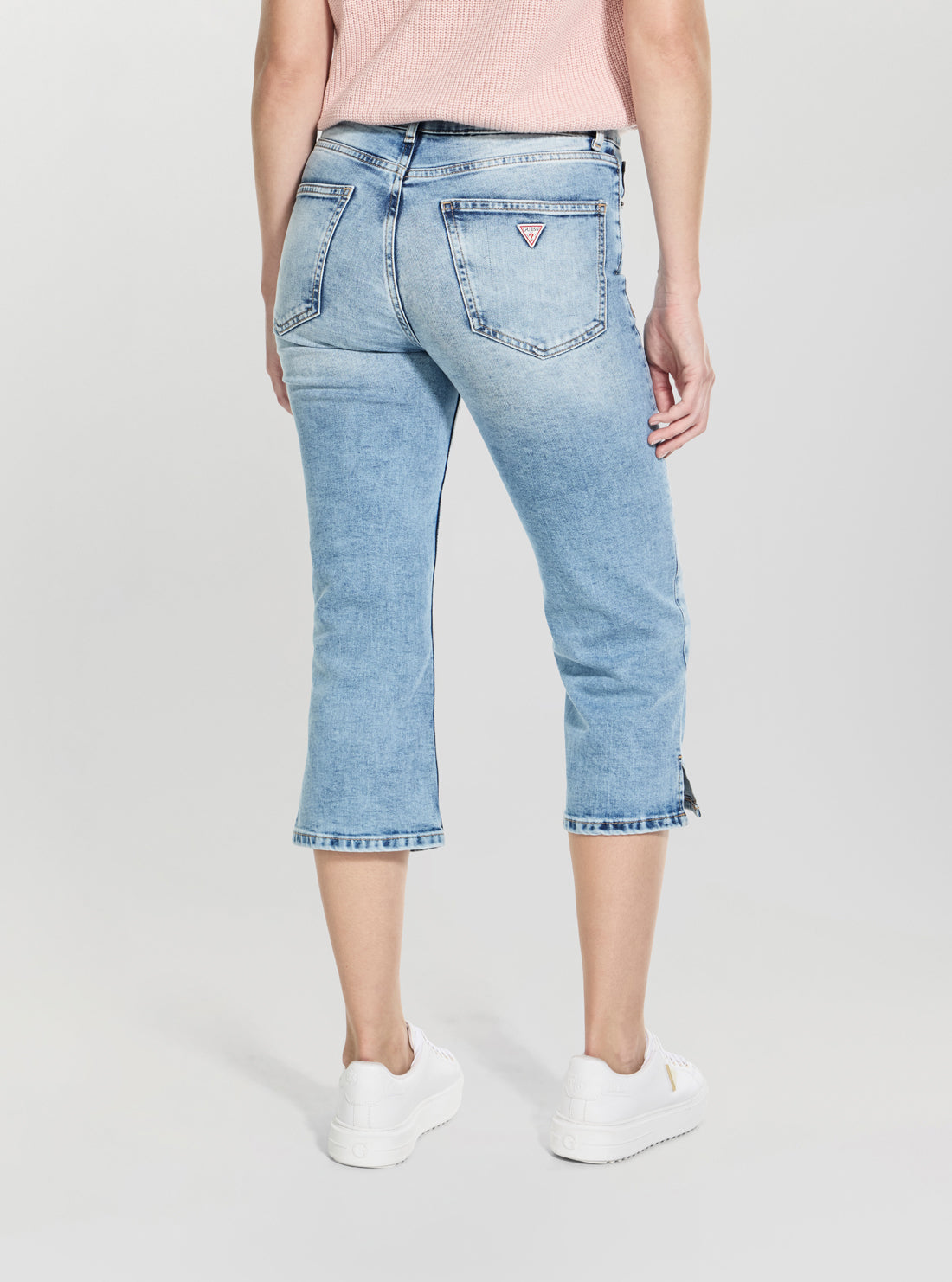 Guess Jeans High-Rise Capri Jeans in Light Wash W6GA2GD6329 Back View