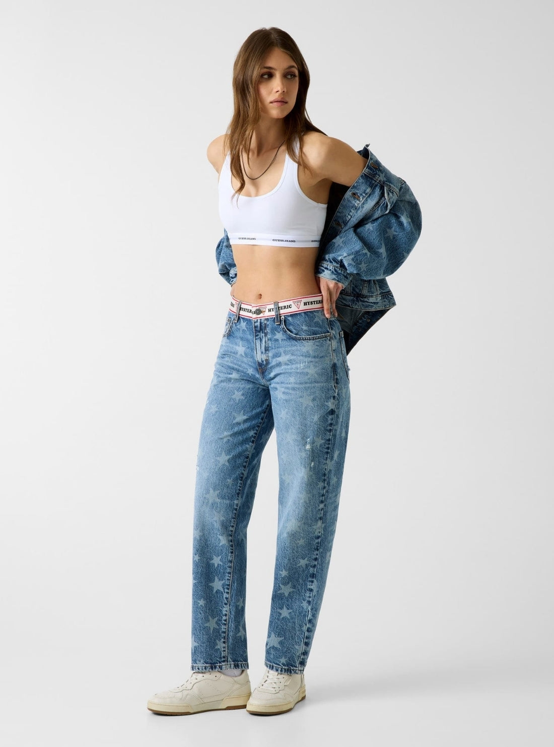 Guess Jeans Hysteric Glamour Baggy Jeans in Medium Wash W6GA2HD5M5X Full View