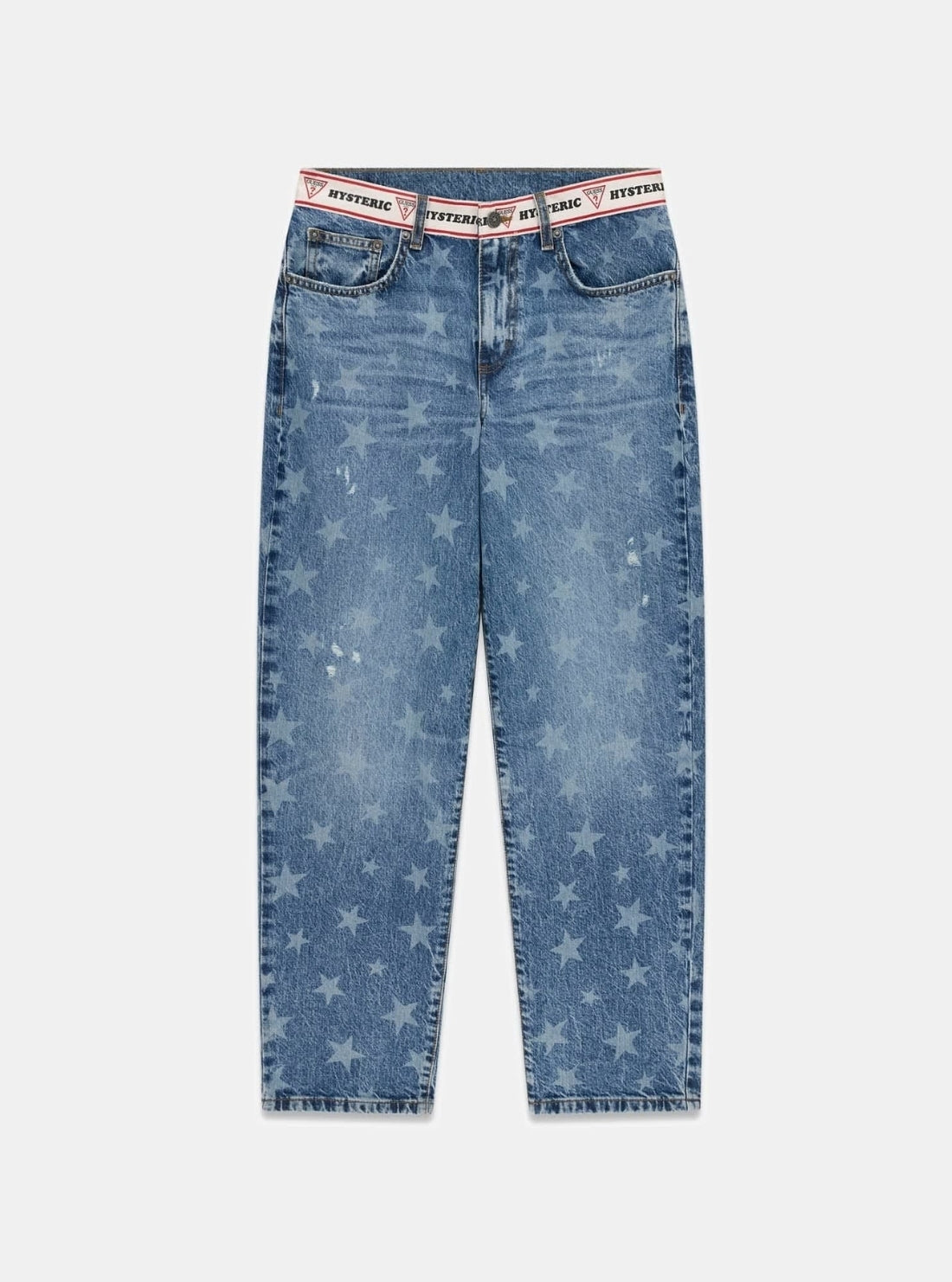 Guess Jeans Hysteric Glamour Baggy Jeans in Medium Wash W6GA2HD5M5X Flatlay