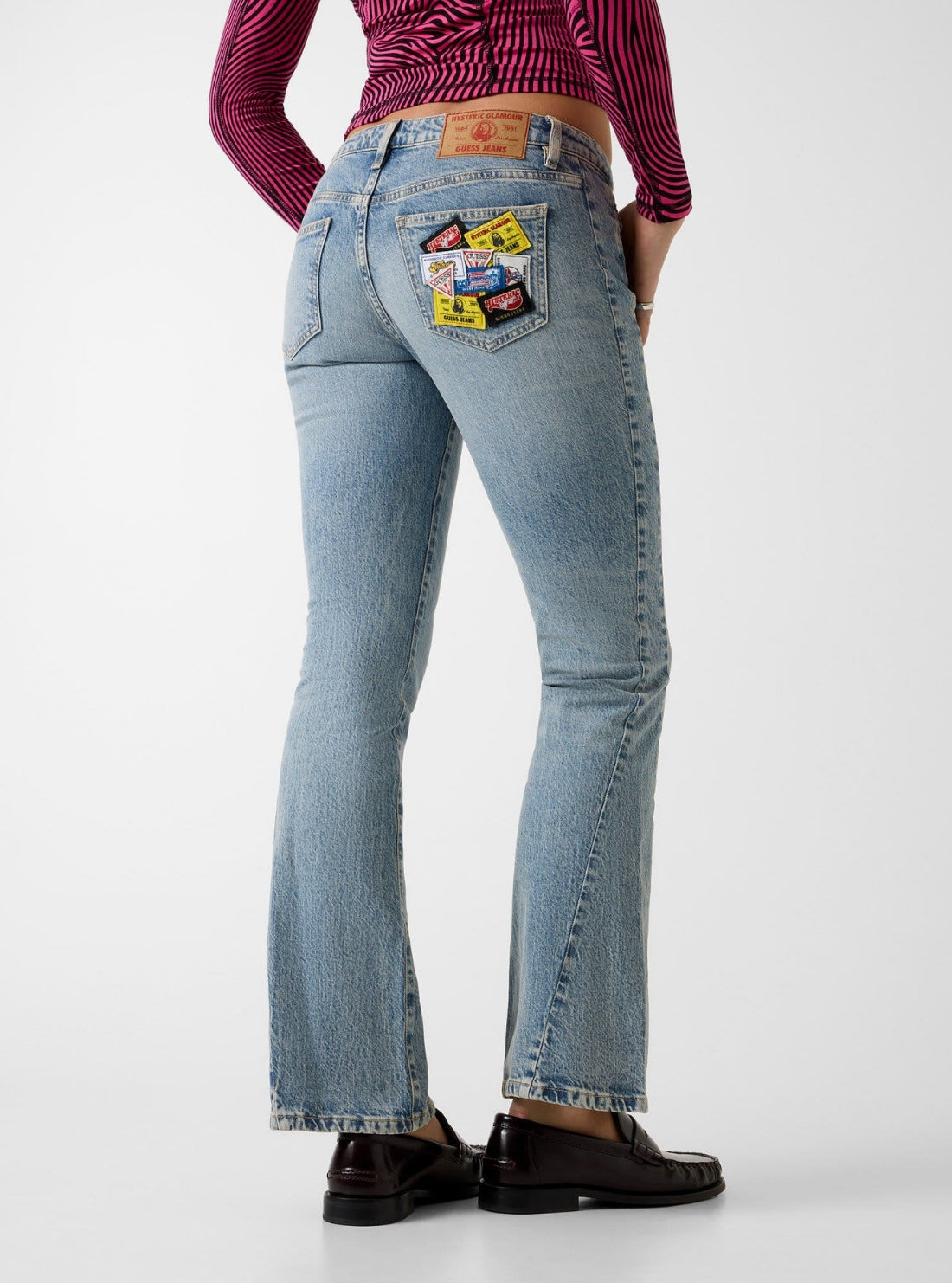 Guess Jeans Glamour Flare Jeans in Hysteric Light Wash W6GAXID5M5Y Back View