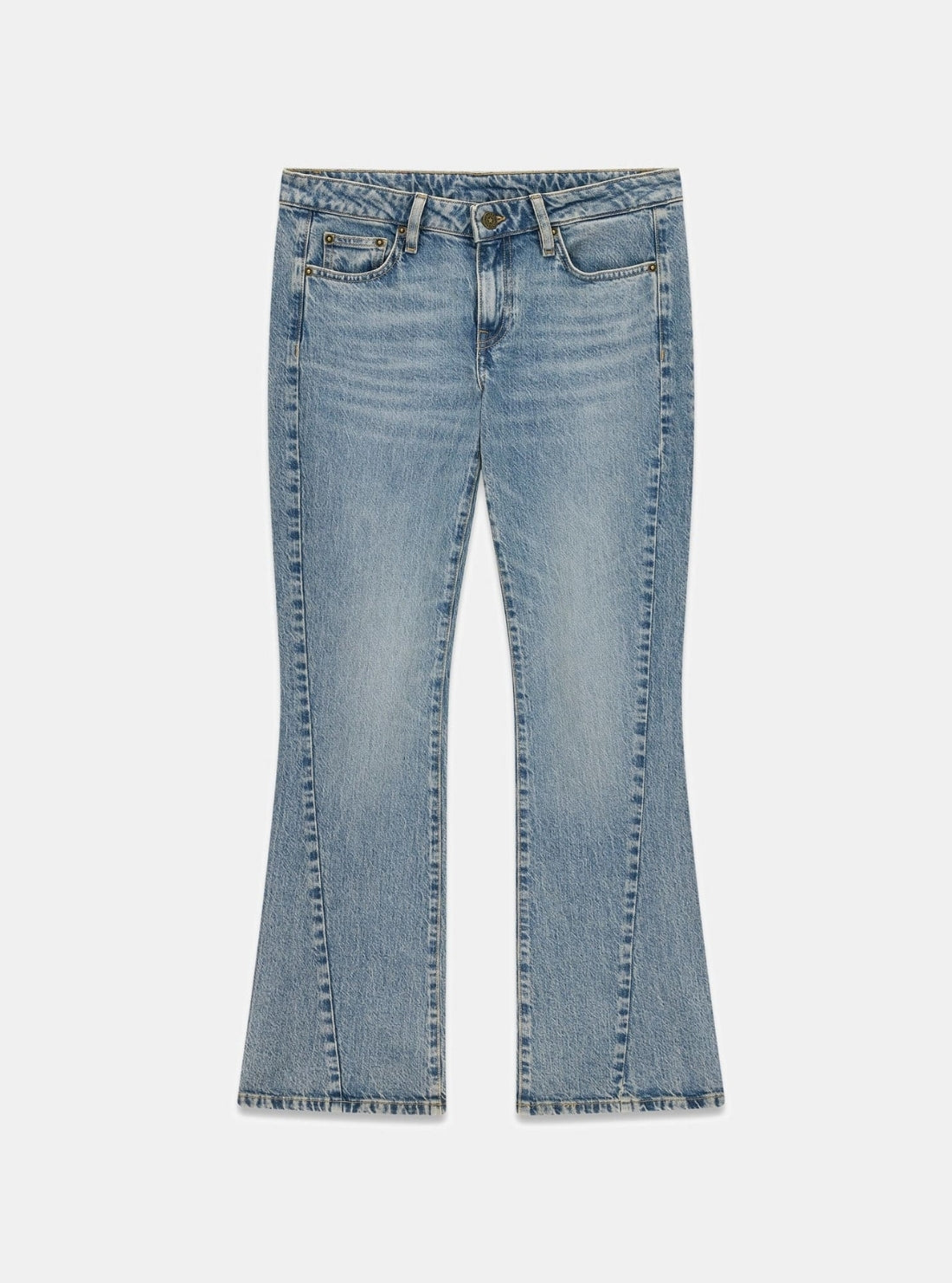 Guess Jeans Glamour Flare Jeans in Hysteric Light Wash W6GAXID5M5Y Flatlay