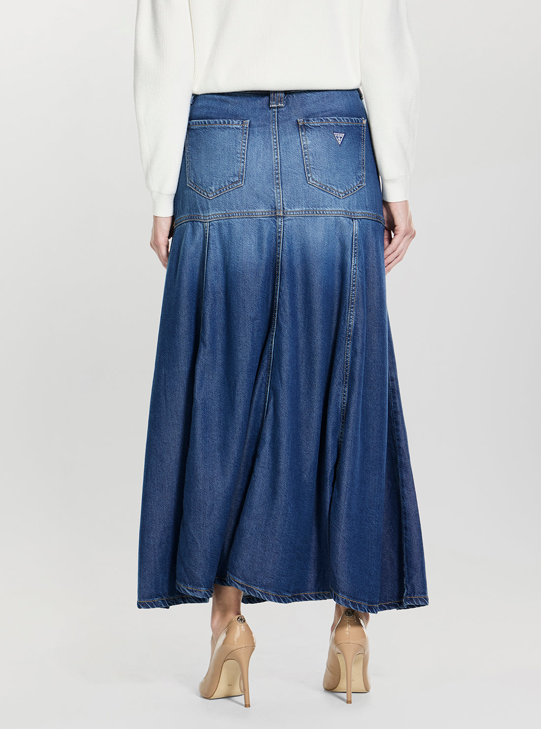 GUESS WEco Blue Nidia Long Skirt W6GD09D0702 Back View