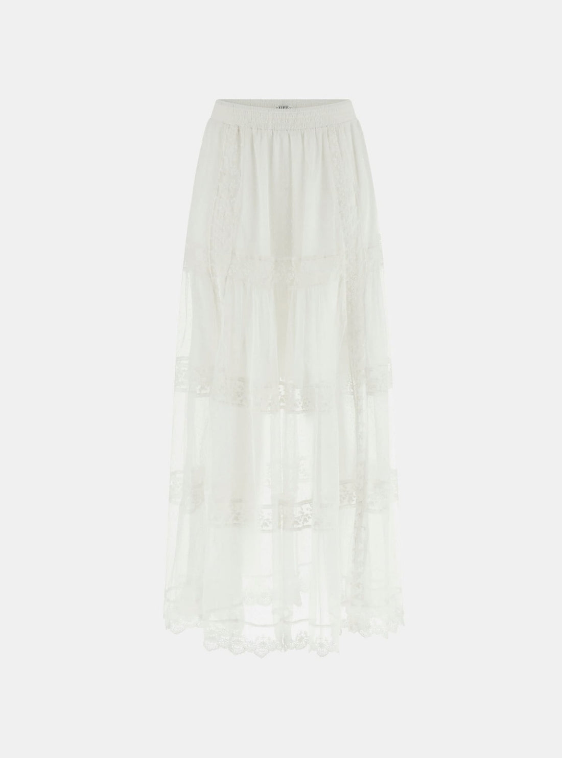 GUESS Womens Eco White Brunella Trims Long Maxi Skirt W6GD37W1857 Flatlay