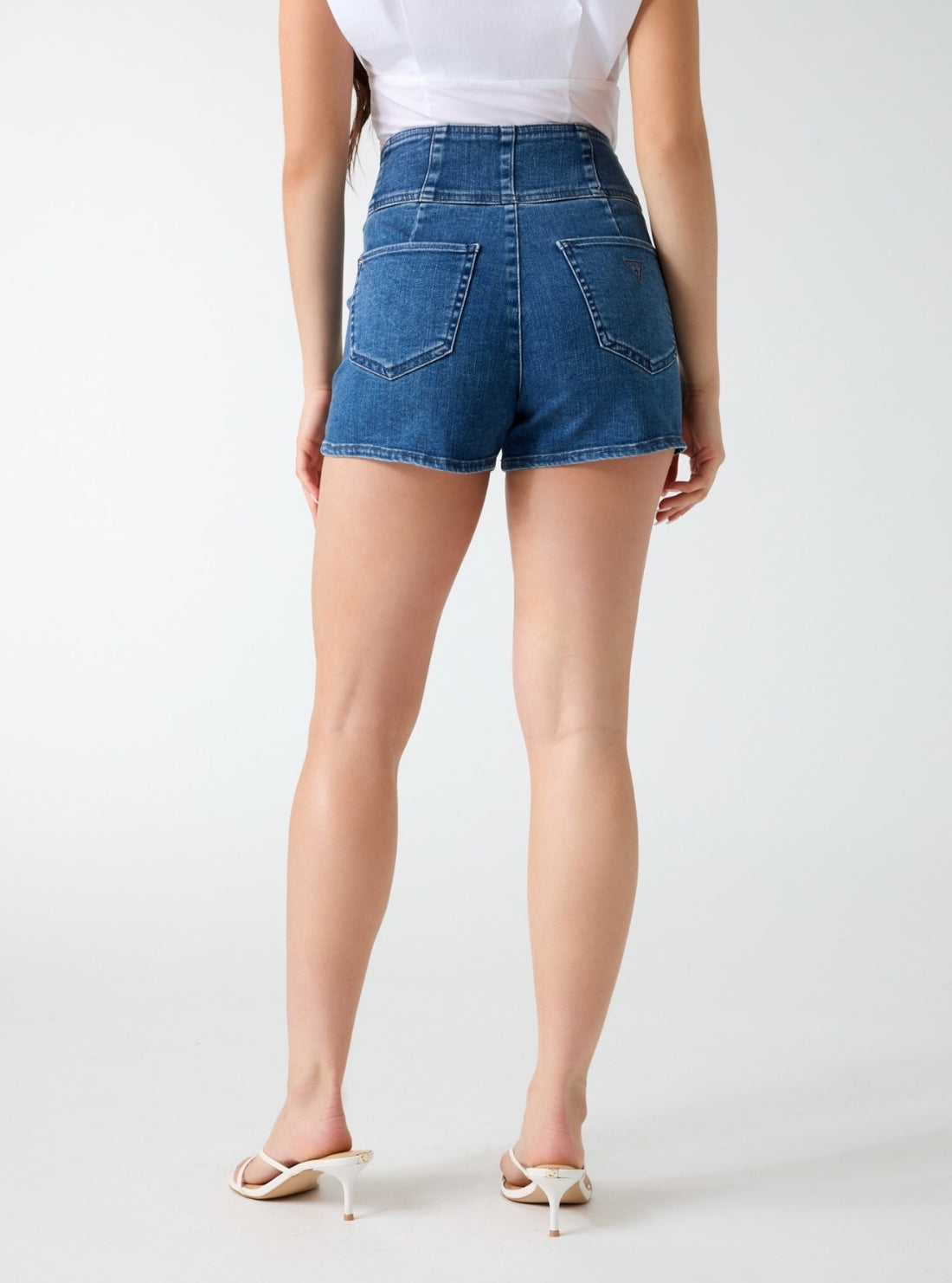 GUESS Womens Blue Janna Denim Shorts W6GD56D0849 Back View