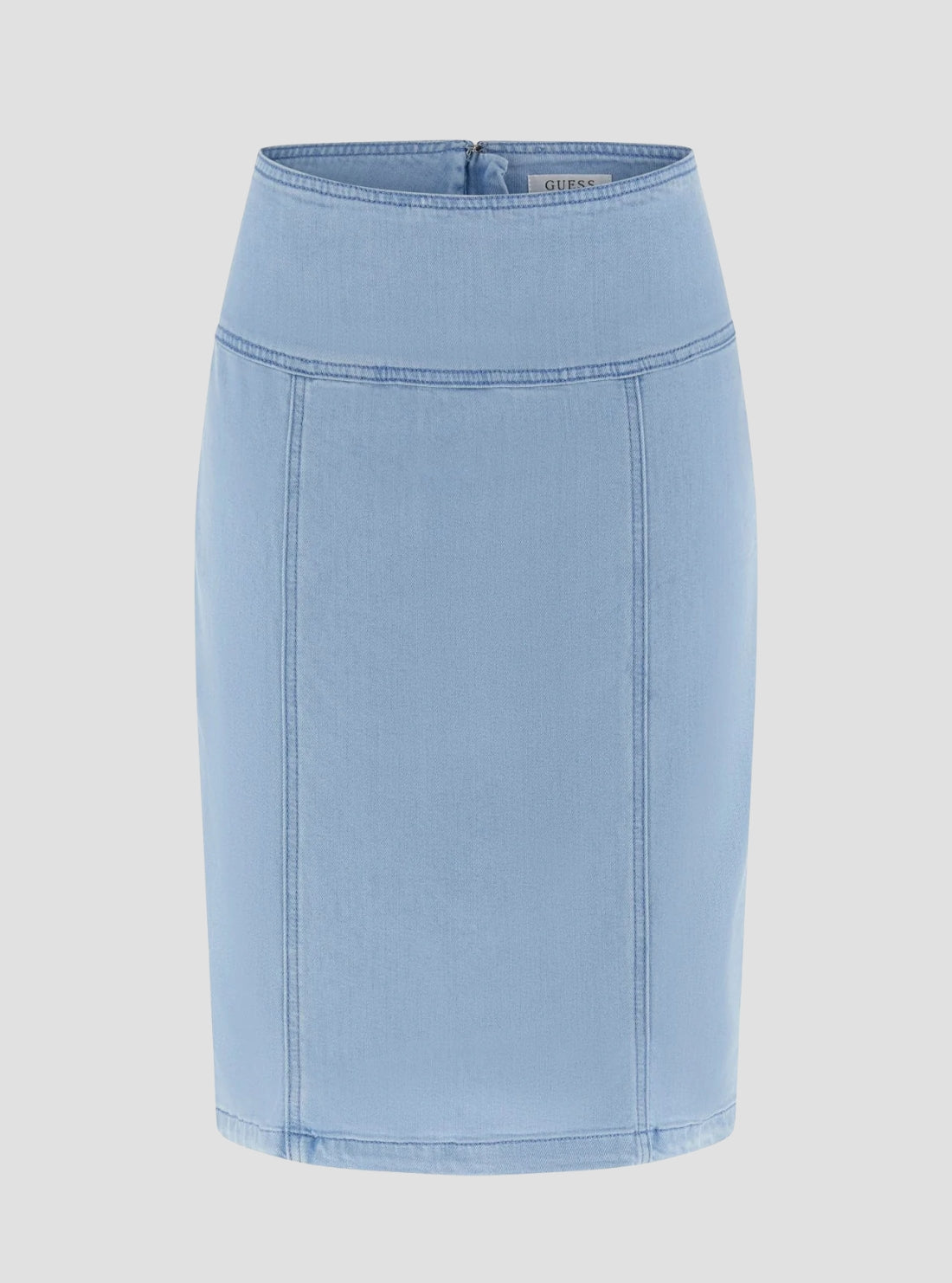 GUESS Womens Blue Myers Hassie Pencil Denim Skirt W6GD64D0885  Flatlay Front