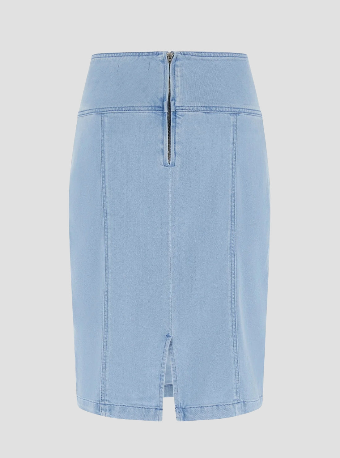 GUESS Womens Blue Myers Hassie Pencil Denim Skirt W6GD64D0885  Flatlay Back
