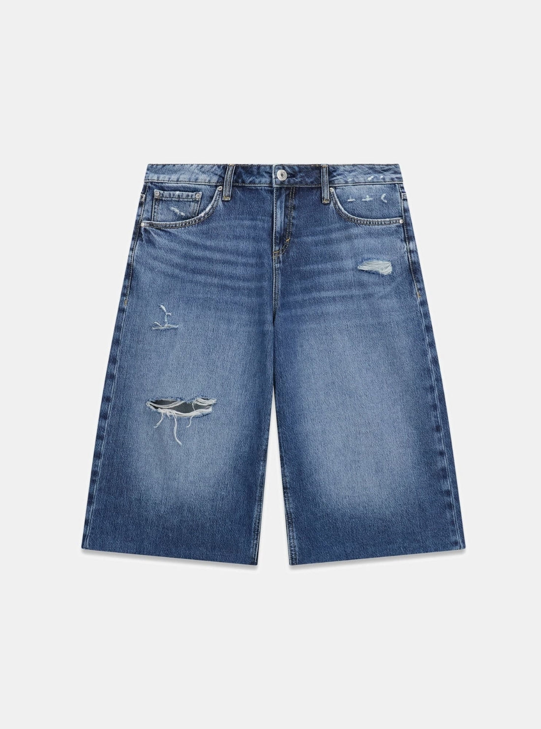 GUESS Womens Mid-Rise Baggy Bermuda Shorts W6GD91D0695 Flatlay
