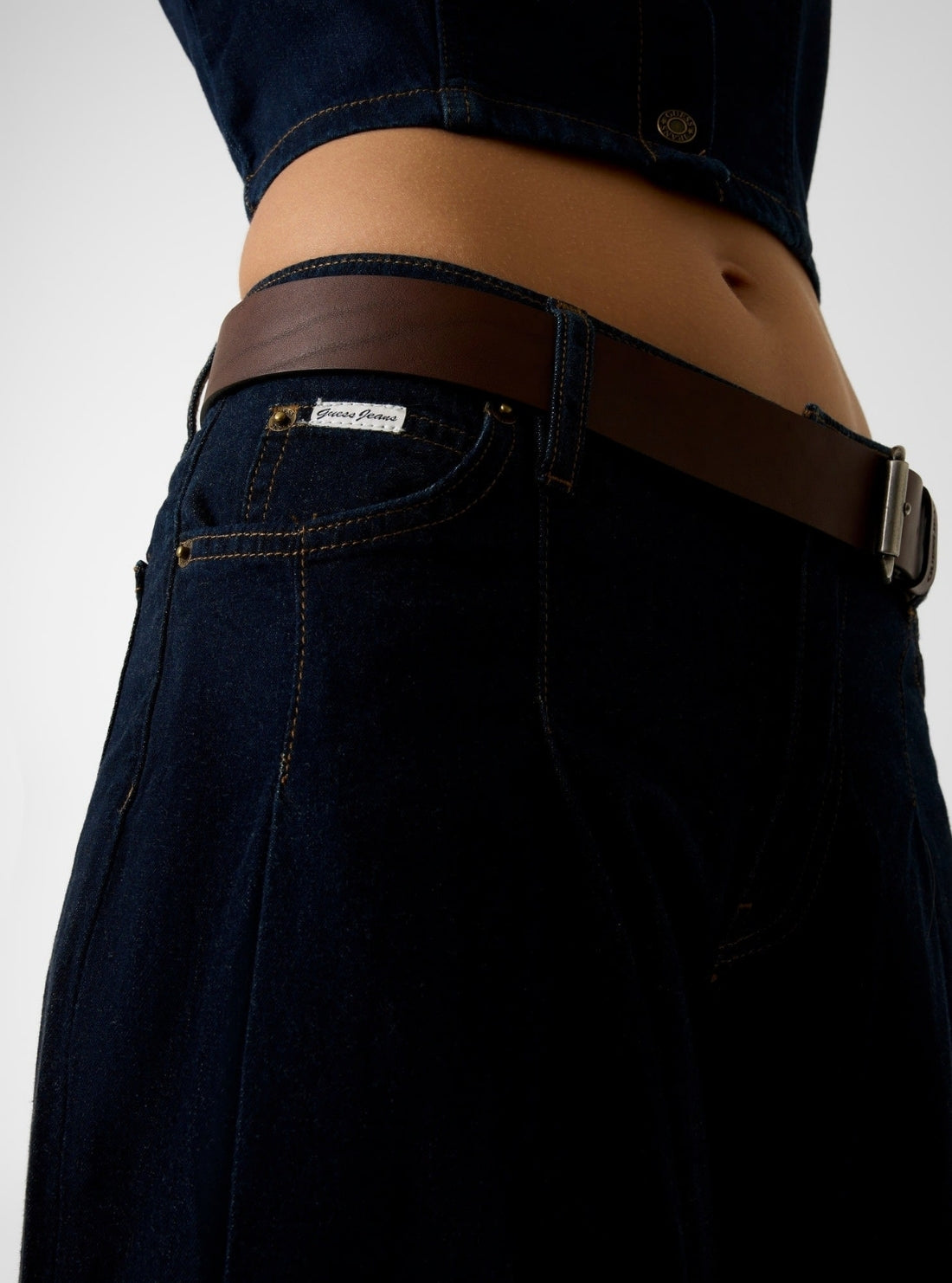 Guess Jeans Classic Pleated Bermuda Shorts in Dark Wash