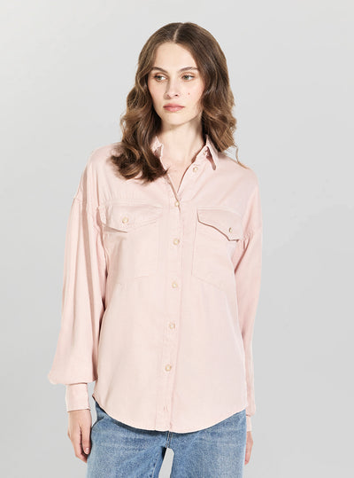 Eco Pink Lara Long Sleeve Shacket