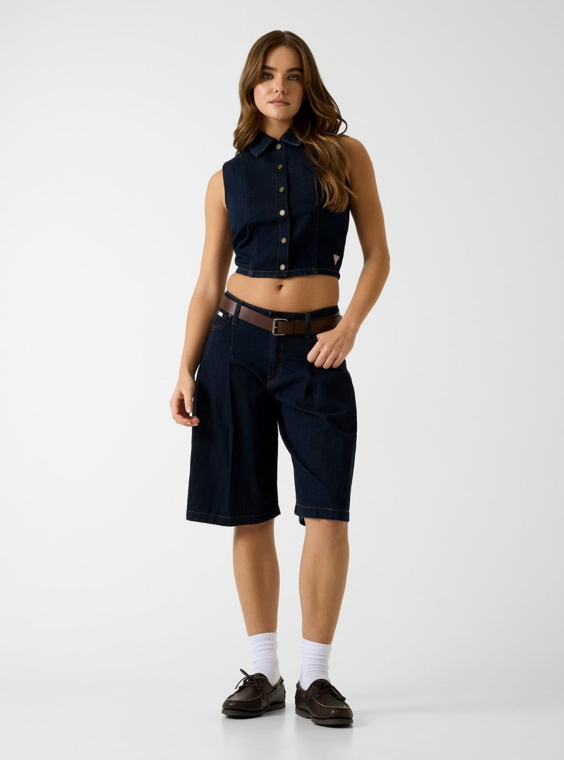 Guess Jeans Vintage Dark Cropped Denim Top