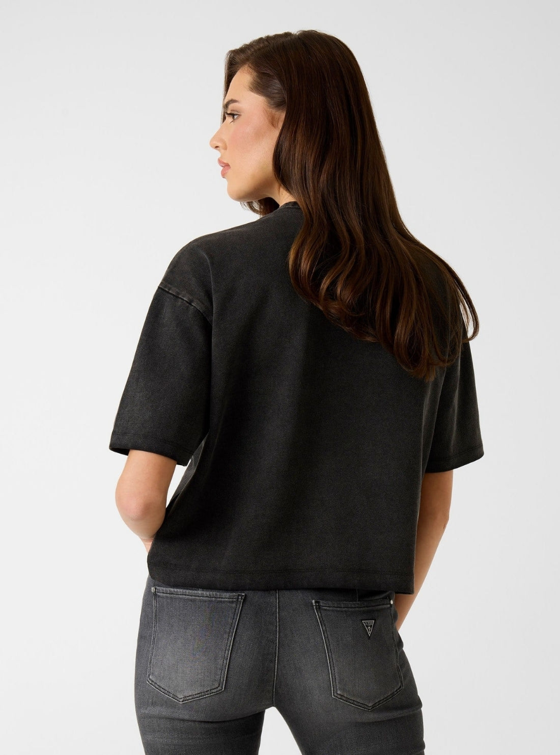 GUESS Womens Eco Black Race Car T-Shirt W6GI20K3133 Back View