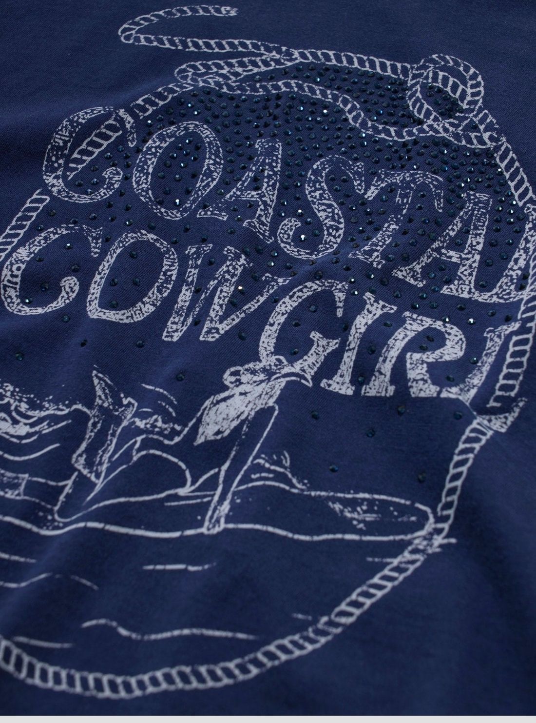GUESS Womens Blue Coastal Cowgirl Oversized T-Shirt  W6GI23K3146 Detail View
