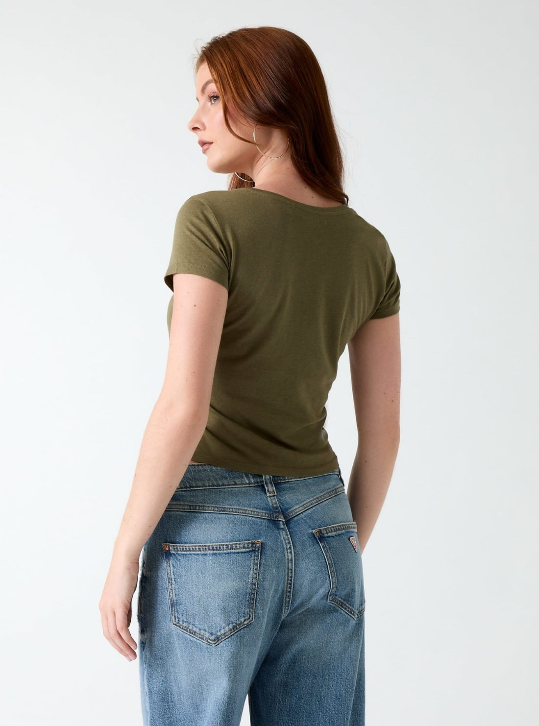 GUESS Womens Eco Green Buttercup R5 T-Shirt W6GI38K3307 Back View
