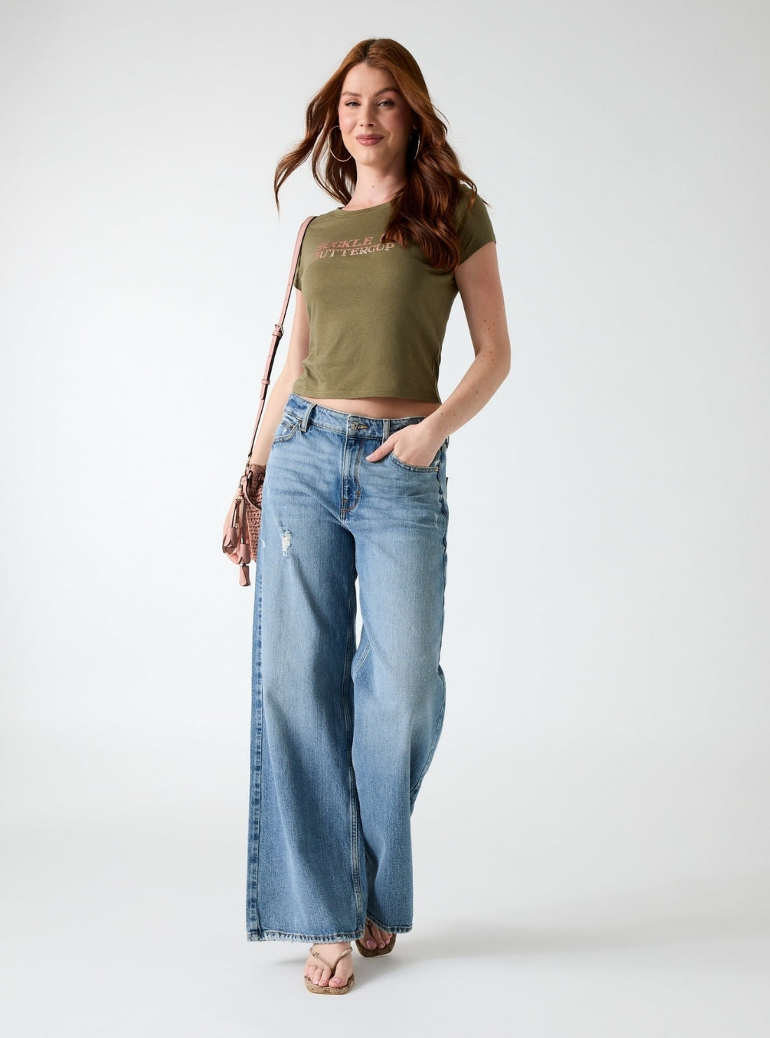 GUESS Womens Eco Green Buttercup R5 T-Shirt W6GI38K3307 Full View