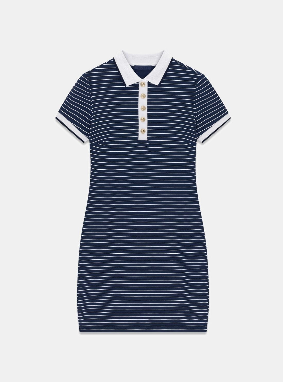 GUESS Womens Eco Blue Stripes Alphonsine Striped Dress W6GK14K2948 Flatlay