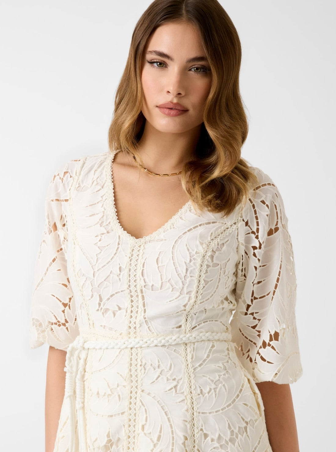 guess embroidered dress Guess Women's Cotton Stella Embroidered Dress - Pure White