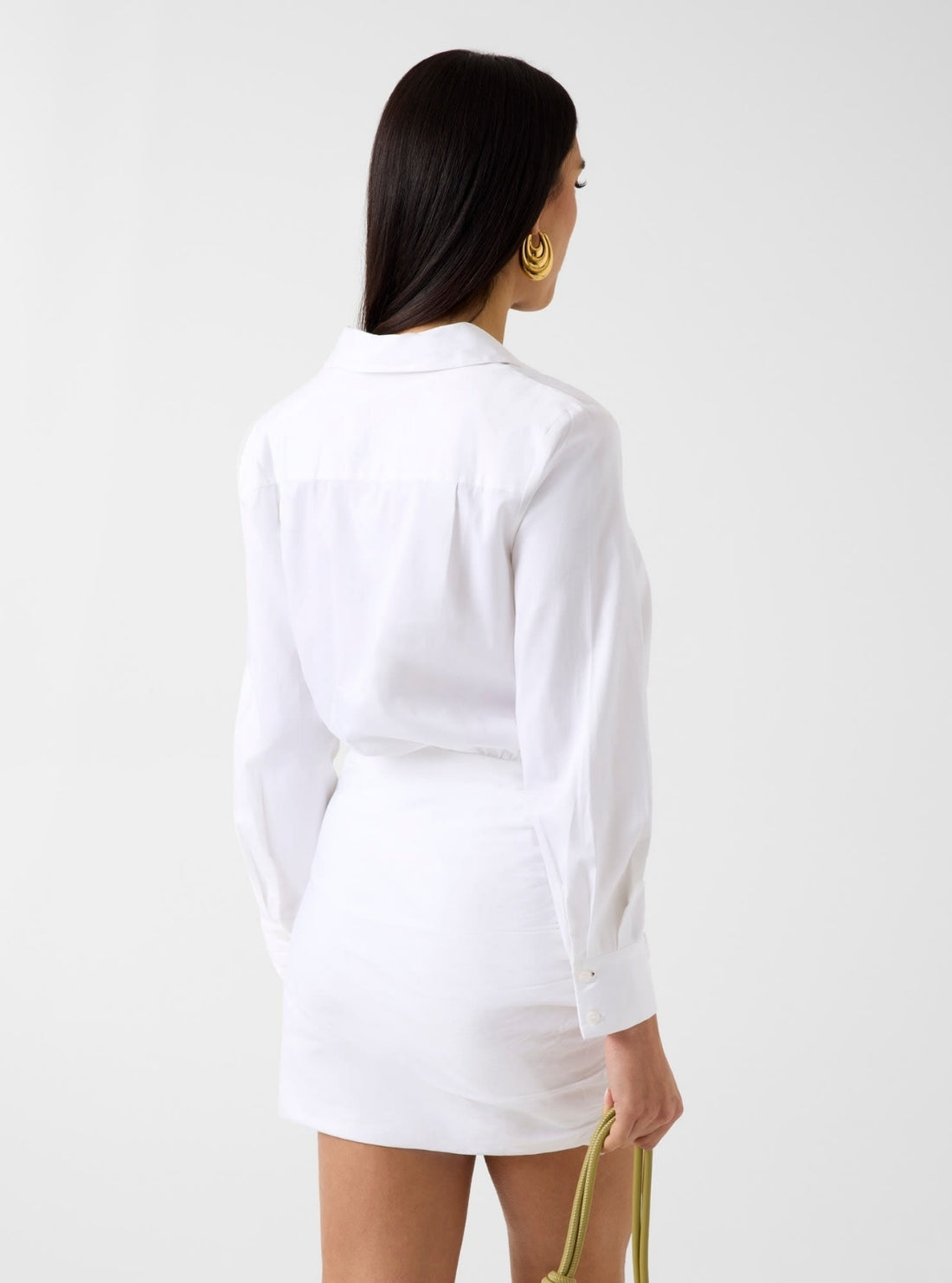GUESS Womens White Veronica Poplin Mini Dress W6GKA3W2369 Back View