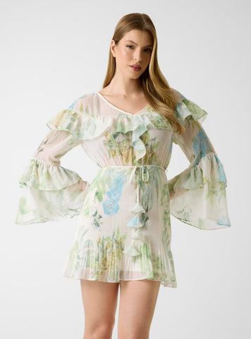 GUESS Womens Multi Laurence Printed Mini Dress W6GKA5W2400 Front View