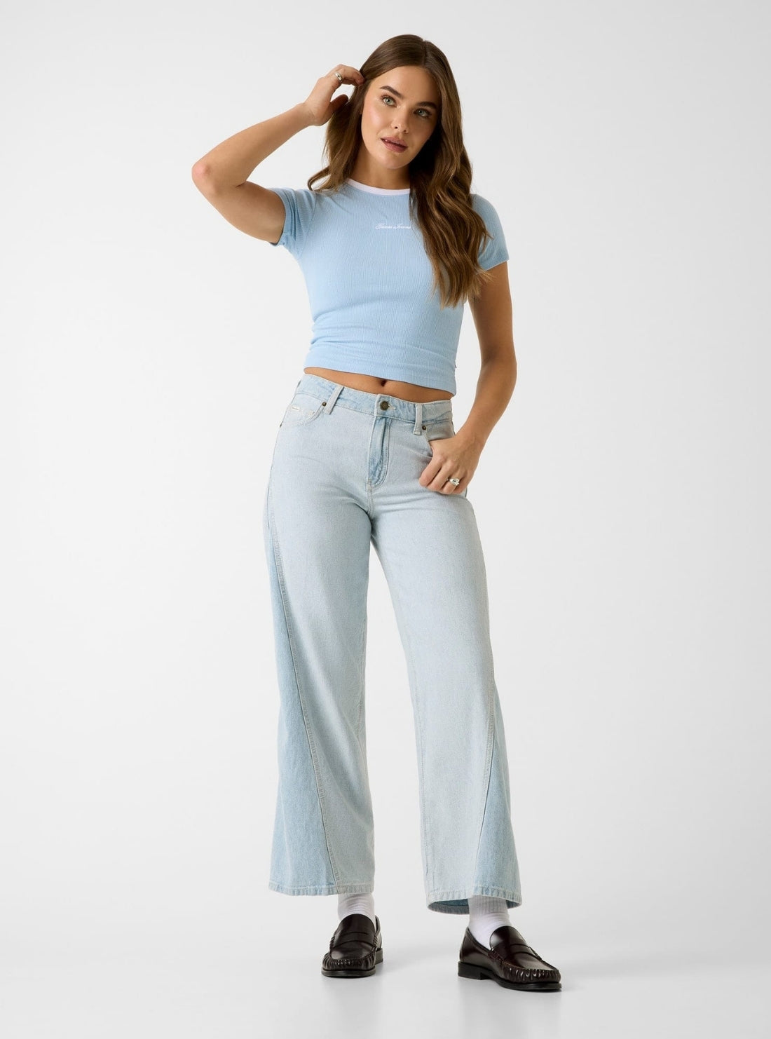 Guess Jeans Blue Ringer T-Shirt W6GPA9KF641 Full View