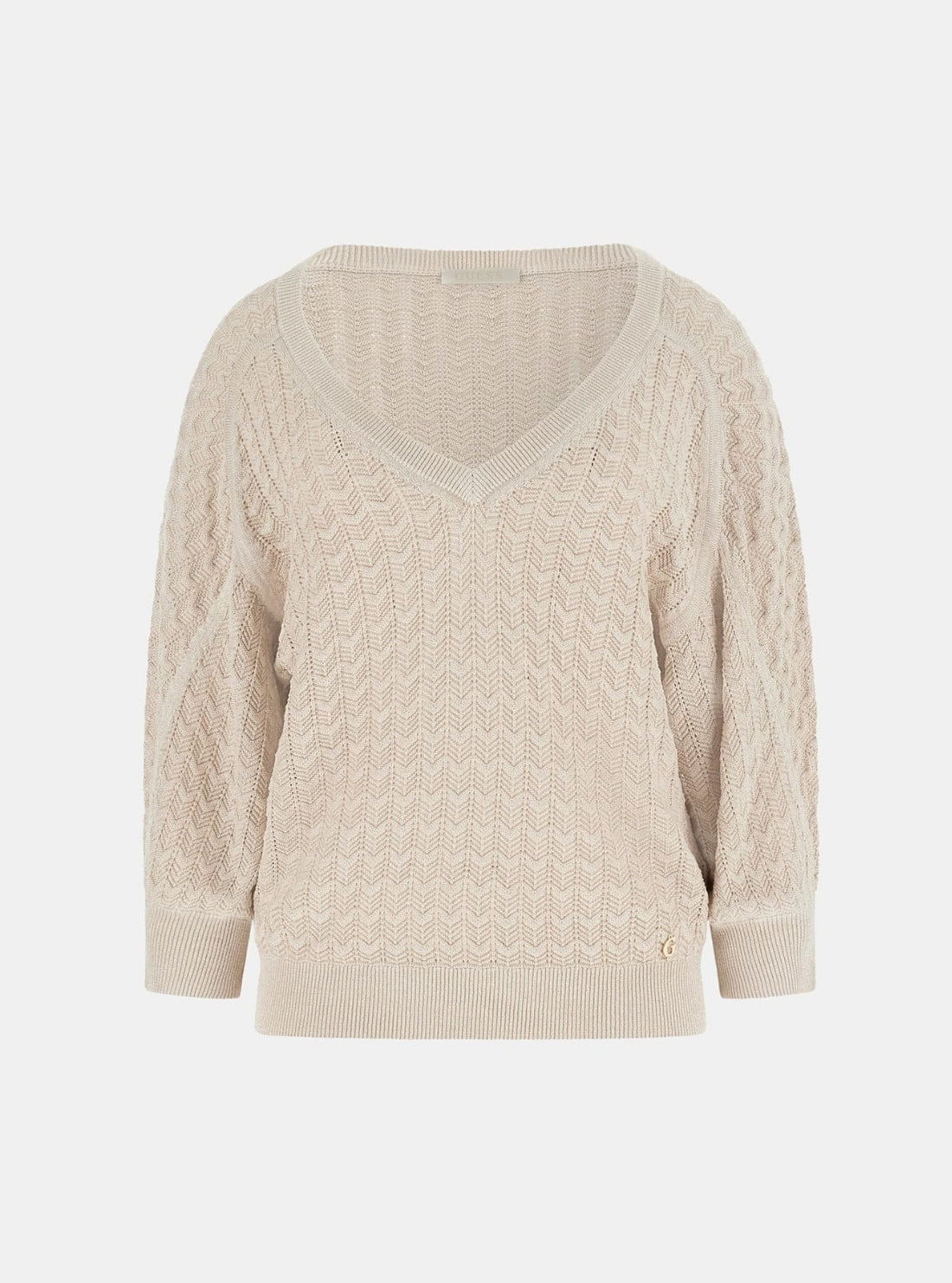 GUESS Womens Eco Beige Rosalyn Sweater W6GR06Z0586 Flatlay