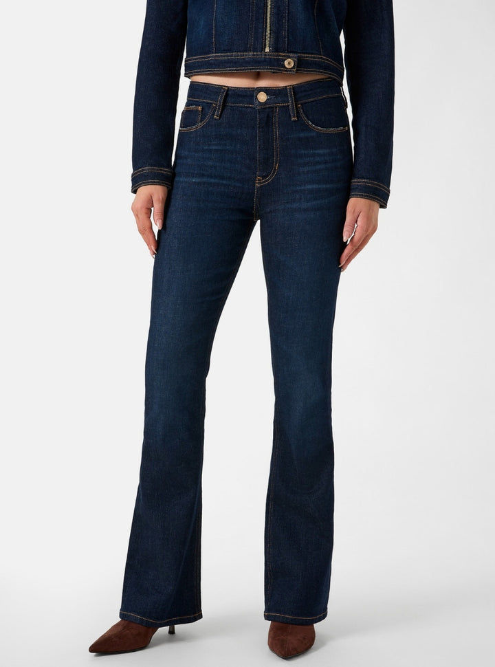 GUESS Womens High-Rise Sexy Flare Jeans in Dark Wash W6RA0LD6881 Front View