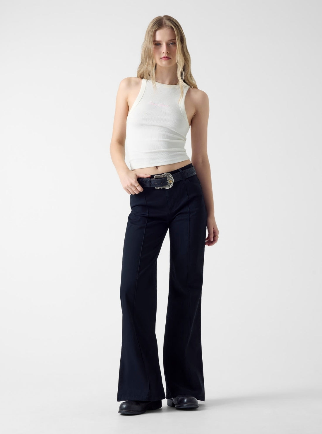 Guess Jeans Black High Rise Flare Jeans W6RA0RWJ051 Full View