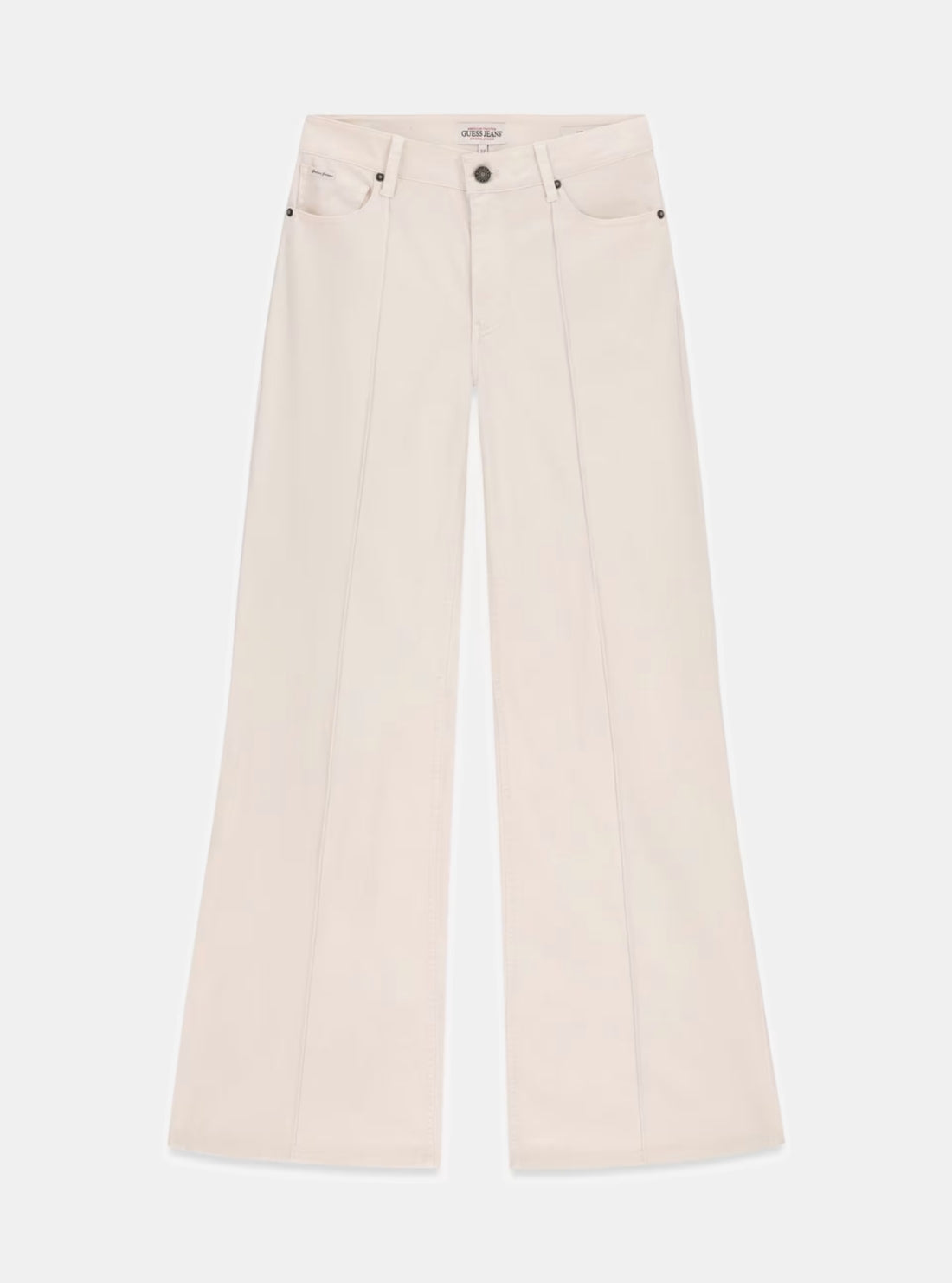 Guess Jeans Eco Beige High Rise Flare Jeans W6RA0RWJ051 Flatlay